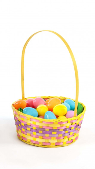 Celebrate Easter With A Colorful Decorative Basket Wallpaper