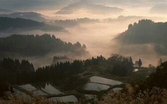 Fog In Japan Wallpaper Stock Photos