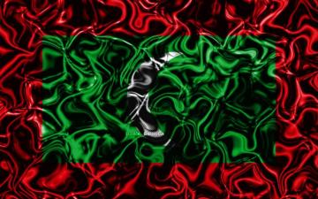 Wallpaper 4k Flag Of Maldives Abstract Smoke Asia