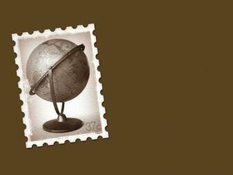 Globe Postage Stamp Background Wallpaper For Powerpoint Presentations