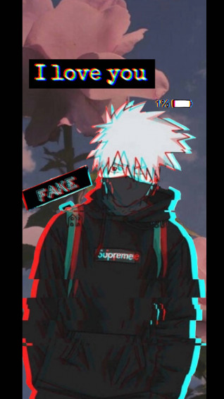 En Glitchy Aesthetic Kakashi Hatake Supreme Wallpaper