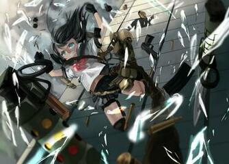 Epic Anime Girl Cute Falling Guns