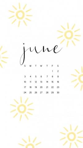 June iPhone Background Calendar Wallpaper