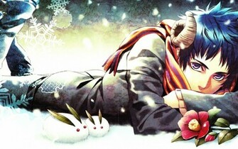 Male Guy Horn Snowflakes Snow Scarf Anime HD Wallpaper Background