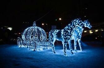 Horses Light Holiday Coach Vehicles Princess Winter Christmas
