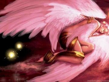 Pink Angel Wallpaper Desktop Background
