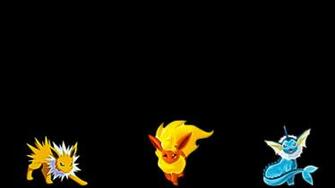 Flareon Vaporeon Jolteon Black Background HD Wallpaper Of Pictures