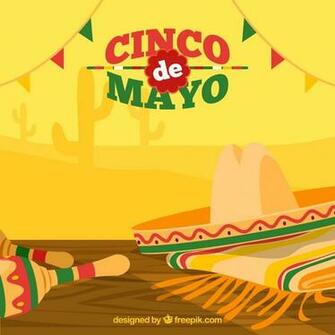 Great Background With Hat And Maracas For Cinco De Mayo
