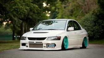 Wallpaper Cars Slammed Evo Mitsubishi Lancer Evolution Iv