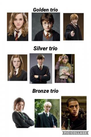 Golden Trio Silver Bronze Harry Potter Headcannons