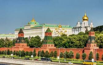 Kremlin Wall Moscow Wallpaper Stock
