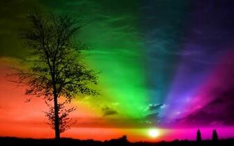 Hq Rainbow Sunset Wallpaper