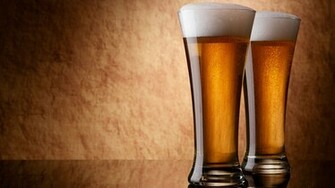 Beer On Glass HD Desktop Wallpaper