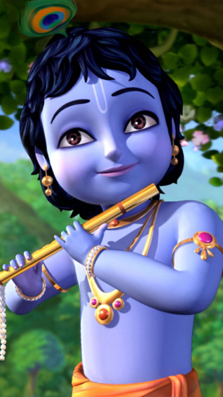 Little Krishna HD Portrait Playing Flute Fm8z7wc1vpu08spj Wallpaper