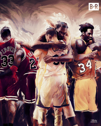 Durant Curry Shaq Kobe Pippen Jordan Nba Art Pallacanestro