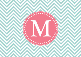 Pink And White M Monogram Desktop Wallpaper