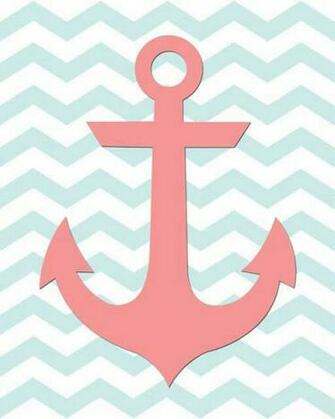 Chevron And Pink Anchor Wallpaper
