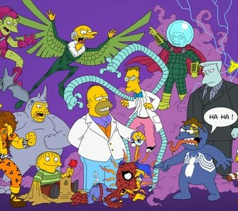 The Simpsons Characters As Superheroes Mobile Wallpaper