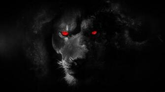 Black Lion Witch Red Eyes By Reconreno
