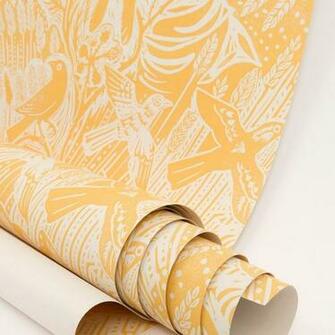 Mark Hearld Harvest Hare Wallpaper Blue Slate