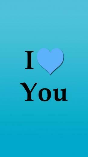 Blue I Love You iPhone Wallpaper