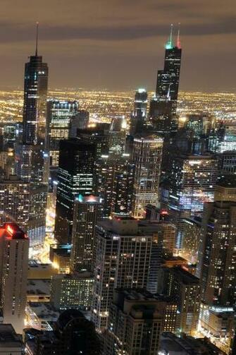 Chicago Skyline From John Hancock iPhone 4s Wallpaper