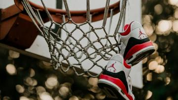 Wallpaper Basketball Hoop Sneakers Net Shield