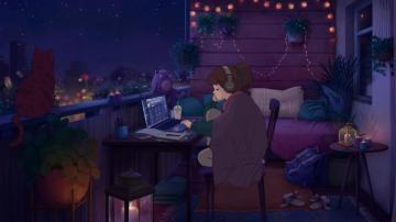 Studying Girl Ai Resized Desktop