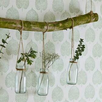 Lyme Leaf Wallpaper Is Reminiscent Of Pressed Leaves On Handmade