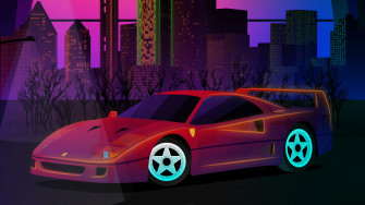 Wallpaper 4k Ferrari Retro Park