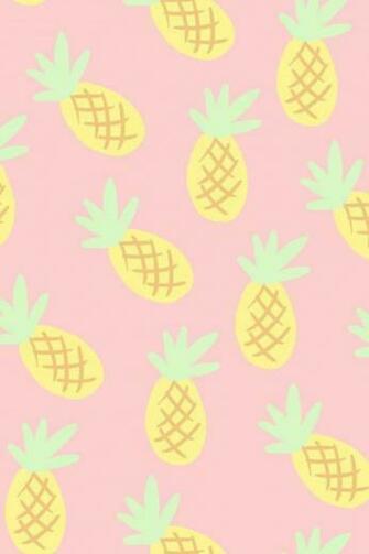 Cute Green Pineapple Pink Wallpaper
