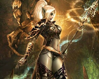 Dark Elf Witch Wallpaper