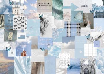 Blue White Aesthetic Laptop Wallpaper In