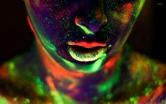 Glow In The Dark Body Paint Wallpaper Artistic
