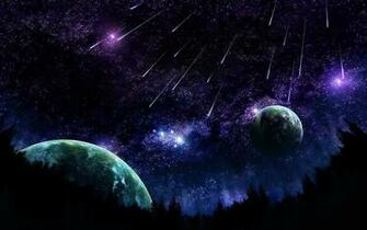 Wallpaper Stars Planet Asteroid Shooting