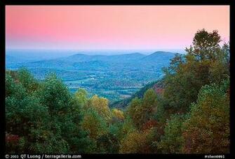 West Towards Farmlands At Sunset Shenandoah National Park Virginia