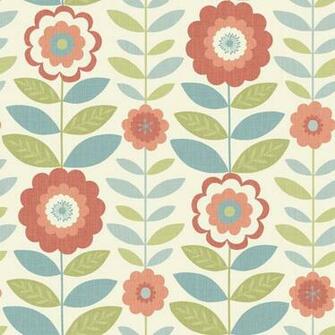 Arthouse Flower Power Coral And Teal Wallpaper At Wilko