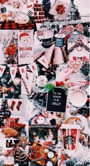 Christmas Collage iPhone Wallpaper
