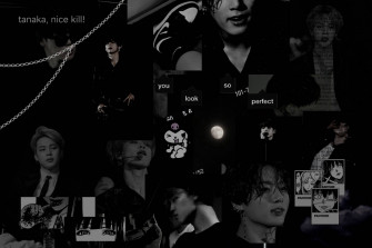 Black Aesthetic Bts Jungkook Jimin And Laptop