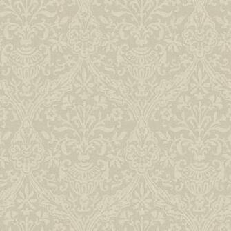 Taupe Urn Damask Wallpaper For The Home
