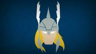 Minimalistic Thor Superheroes Marvel Blue Background