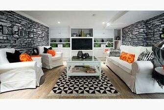 Brick Effect Wallpaper In A Graphite Shade Gives An Almost 3d