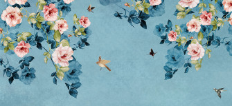 Blue Mural Wallpaper Pastel Dark Wall Murals For Decal