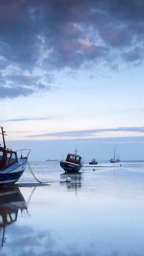 Fishing Boats On The Beach iPhone Wallpaper HD For