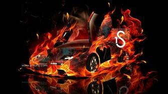 Lamborghini Diablo Fire Car Speed Abstract HD Wallpaper