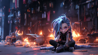 Jinx Wallpaper 4k Ai Art Arcane