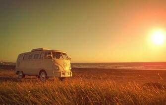 Wallpaper Beach Grass Girl Volkswagen Solar