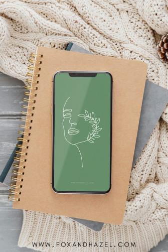 Sage Green Phone Wallpaper Fox Hazel Art Designs