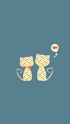 Cute Cartoon Cats iPhone 5s 5c Wallpaper