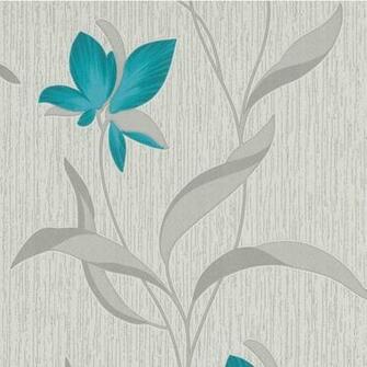 Erismann Fleur Glitter Wallpaper Teal And Silver